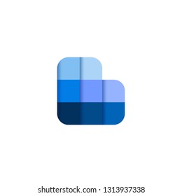 Initial Letter B Square Pixel Logo Design Inspiration in Blue Gradient Color for Media, Technology Brand Identity.