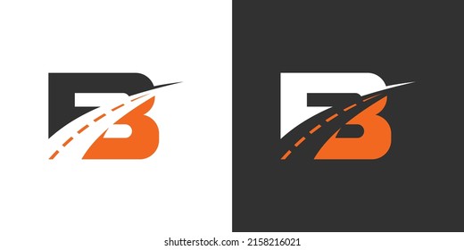 Initial letter B with street vector logo design.