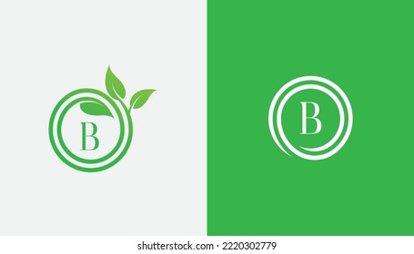 letra inicial B Swirl Leaf conjunto de logotipos Concept símbolo símbolo símbolo símbolo símbolo de diseño de elementos. Cosméticos, Productos Naturales, Salud, Ecología, Logotipo Spa. Plantilla de ilustración de vector