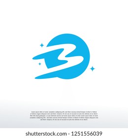 Initial Letter B Swoosh Orbit Logo Designs Vector, B Initial Logo for kids logo template, Logo symbol icon