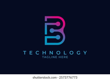 Initial Letter B Technology logo design inspiration, vector illustration