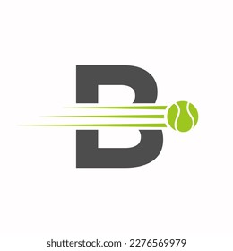 Initial Letter B Tennis Logo. Tennis Sports Logotype Symbol Template