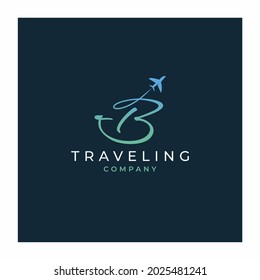 Initial Letter B Travel Logo Design