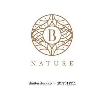 initial letter B Tropical Leaf logo. Emblem Logo Vector illustrations. Vector Logo design for natural products, flower shop, cosmetics, ecology concepts, health, spa.