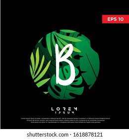 initial letter b tropical logo. modern icon, template design