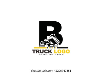logotipo inicial del camión de la carta B