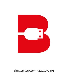 Initial Letter B Usb Symbol Design Stock Vector (Royalty Free ...