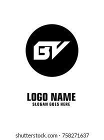 Initial letter B & V logo template vector