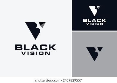 Initial Letter B V with Pencil Arrow for Drawing Sketch Graphic Design Logo