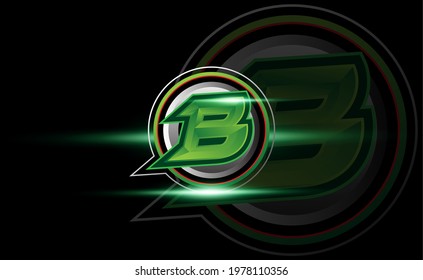 Initial letter B, vector initial letter monogram esport, twitch and gaming logo template
