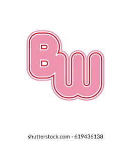 initial letter b and w. bw monogram outline logo