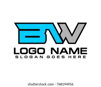 Initial letter B & W logo template vector