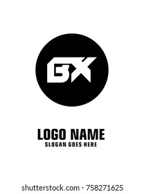 Initial letter B & X logo template vector