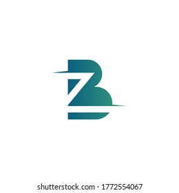 initial letter B and Z, BZ, ZB logo, monogram line art style design template