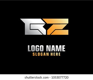 Initial letter B Z logo template vector