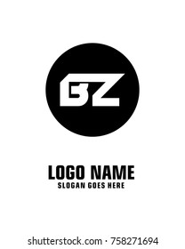 Initial letter B & Z logo template vector