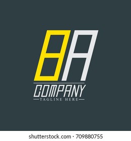 Initial Letter BA 8A Rounded Design Logo