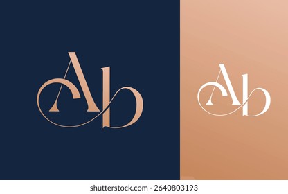 Initial letter BA AB logo design vector illustration for couple, wedding, and business
