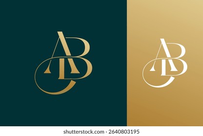 Initial letter BA AB logo design vector illustration for couple, wedding, and business
