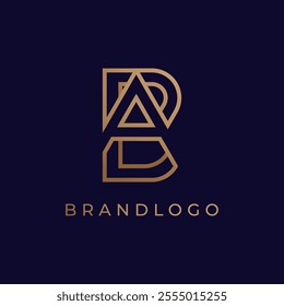 Initial letter BA or AB Monogram Logo, letter B with A combination logo design  inspiration, vector illustration