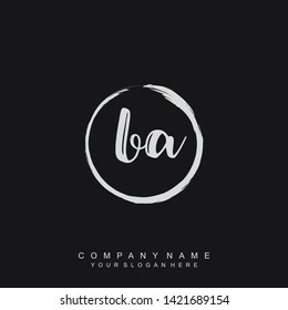 Initial letter BA beautiful handwriting logo vector template