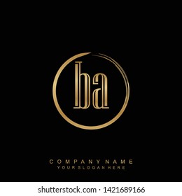 Initial letter BA beautiful handwriting logo vector template