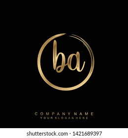 Initial letter BA beautiful handwriting logo vector template