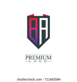 Initial Letter BA Company Design Logo Template