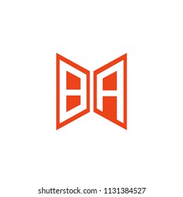 Initial Letter BA Hexagonal Geometric Logo Design