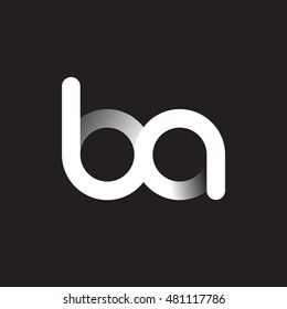 Initial Letter ba Linked Circle Lowercase Logo Black & White