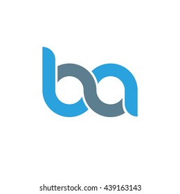 initial letter ba linked round lowercase logo blue