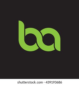 initial letter ba linked round lowercase logo green