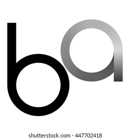 initial letter ba linked round lowercase logo