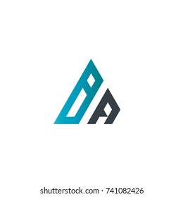 Initial Letter BA Linked Triangle Design Logo