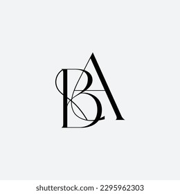 initial letter BA logo design