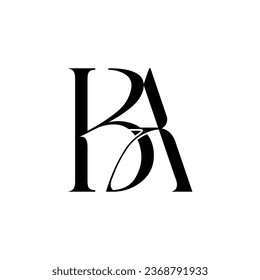 
Initial letter BA logo design creative modern symbol icon monogram