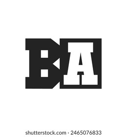 Initial Letter BA Logo Design Template. BA Logo