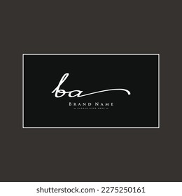 Logotipo de letra inicial BA - logotipo de firma dibujado a mano