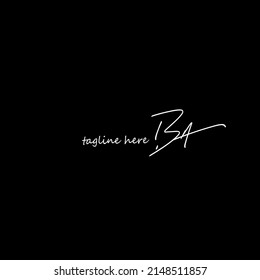 Initial Letter BA Logo - Handwritten Signature Logo