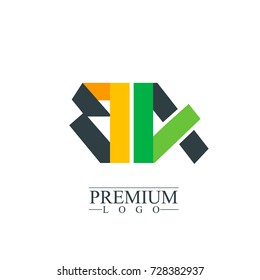 Initial Letter BA Logo Icon Design Template Elements. Material design logo