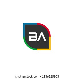 Initial Letter BA Logo Template Design