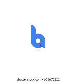 Initial Letter BA lowercase Logo