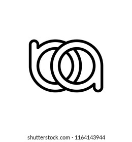Initial letter ba minimalist art monogram shape outline logo, black color on white background.