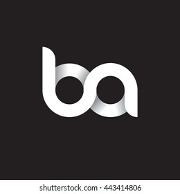 initial letter ba modern linked circle round lowercase logo white black