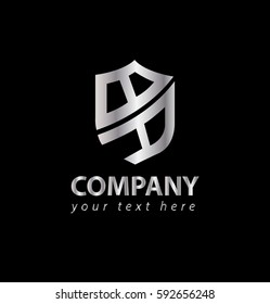 Initial Letter BA Shield Shape Logo Vector Concept