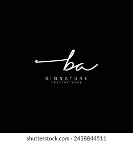 Initial Letter BA Vector Logo Template in handwritten Signature Style