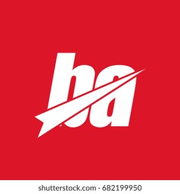 initial letter ba white logo in red background