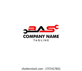 Initial Letter BAS with Wrench Logo, Industrial, Repair, Tools, Service and Maintenance Logo for Corporate Identity