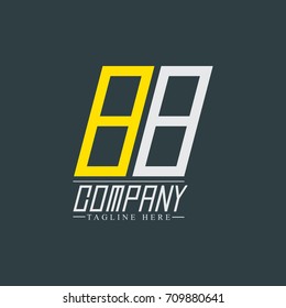 Initial Letter BB 8B Rounded Design Logo