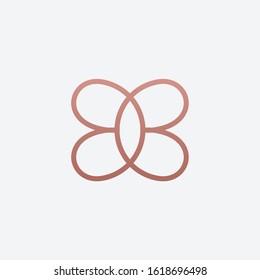 Initial letter BB with abstract butterfly element. minimalist line art monogram shape logo.Typography decorative icon with double letter b.Uppercase initials. Beauty, luxury spa style. - vector